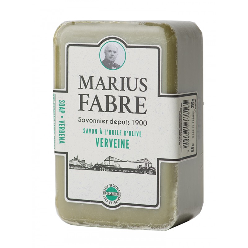 Marseille Verbena perfumed pure olive oil soap (250gr) 1900 by Marius Fabre Marseille Verbena perfumed pure olive oil soap (250gr) 1900 by Marius Fabre