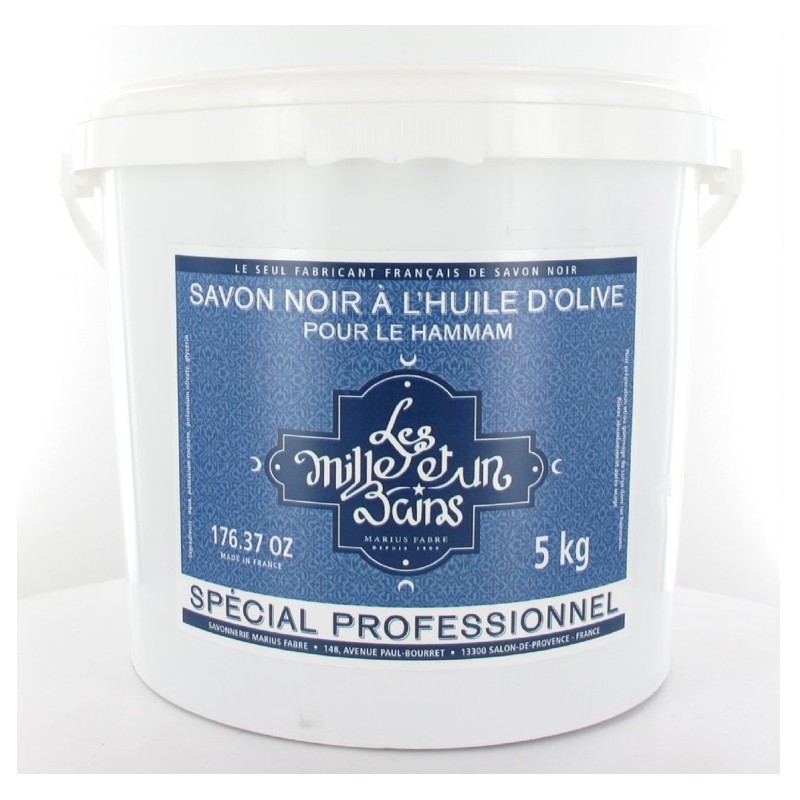 Sapone Nero Hammam (Savon Noir Marocain) per il corpo a base d'Olio d'Oliva 5KG -  Les Mille et un Bains by Marius Fabre