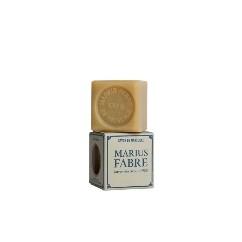 100 gr Cubic Natural Marseille soap for laundry use by Marius Fabre 100 gr Cubic Natural Marseille soap for laundry use by Marius Fabre