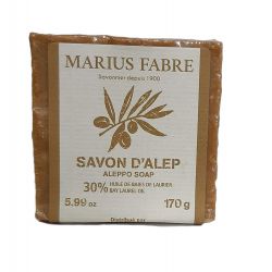 Sapone d'Aleppo al 30% d'Olio di Bacche d'Alloro in panetto da 200 gr by Marius Fabre