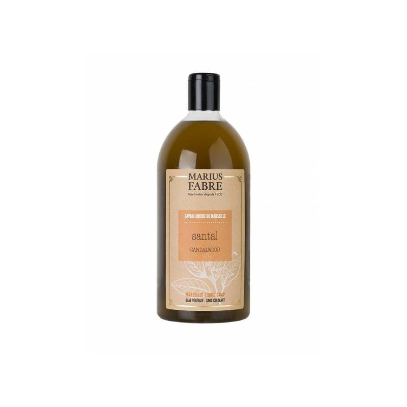 Marseille liquid soap Sandalwood flavoured (1L) Le Bien-être by Marius Fabre Marseille liquid soap Sandalwood flavoured (1L) Le Bien-être by Marius Fabre