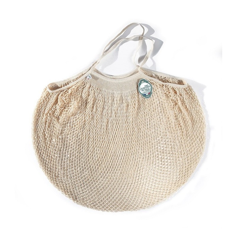 Organic Cotton Ecru net / mesh Large Shoulder Shopping Bag by Filt