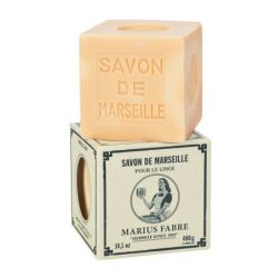 400gr Cubic Natural Marseille soap for laundry use by Marius Fabre
