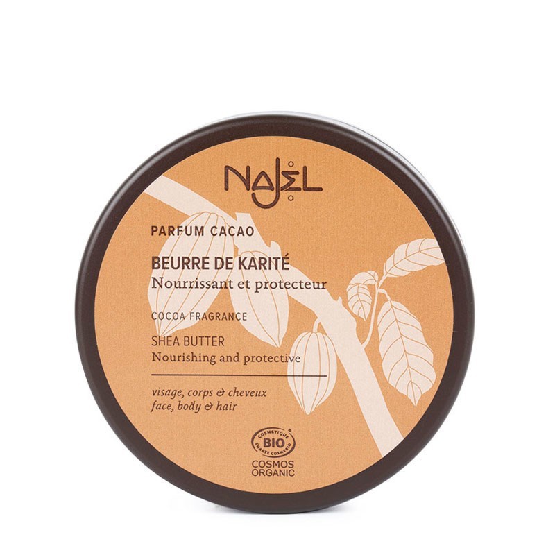 Organic cacao scented shea butter 200 ml - Beurre de Karité Parfum vanille - Najel Organic cacao scented shea butter 200 ml - Beurre de Karité Parfum vanille - Najel
