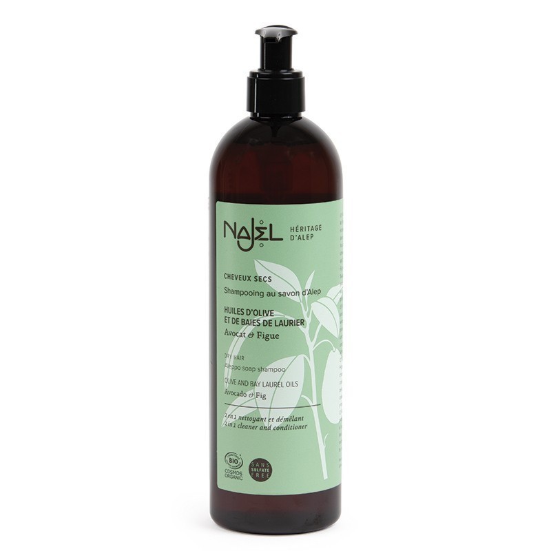 Aleppo soap shampoo 2 in 1 with fig and avocado 1 L for dry hair Najel Aleppo soap shampoo 2 in 1 with fig and avocado 1 L for dry hair Najel