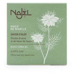 Sapone di Aleppo con olio di cumino nero 100 g - Savon d'Alep à l'huile de nigelle - Najel