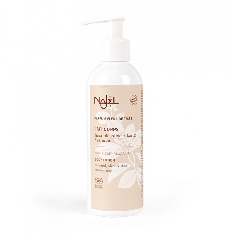 Organic body milk with Tiare flower 200 ml - Lait corps à la fleur de Tiaré - Najel