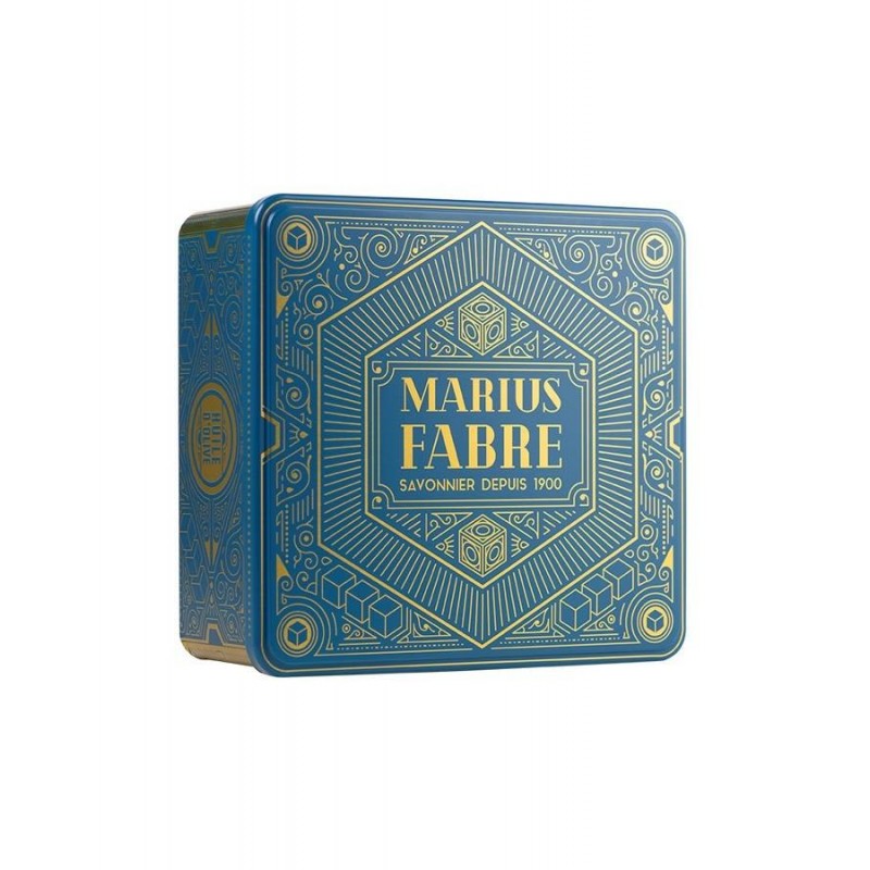Large Art Deco tin gift box - Boîte métal coffret or "Noël" - Marius Fabre