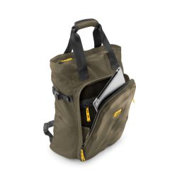 CNC tote bag olive - handbag and backpack in recycled technical material - Crash Baggage