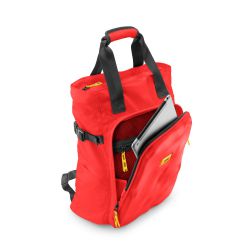 CNC tote bag red - handbag and backpack in recycled technical material - Crash Baggage