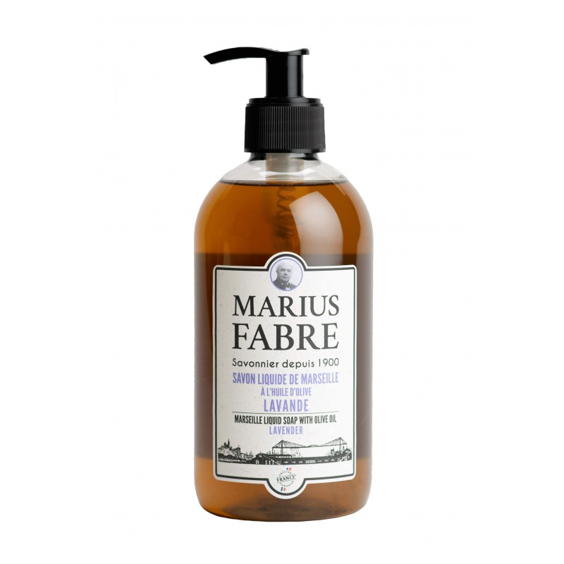 Lavender scented Marseille liquid soap 400 ml olive oil 1900 Marius Fabre
