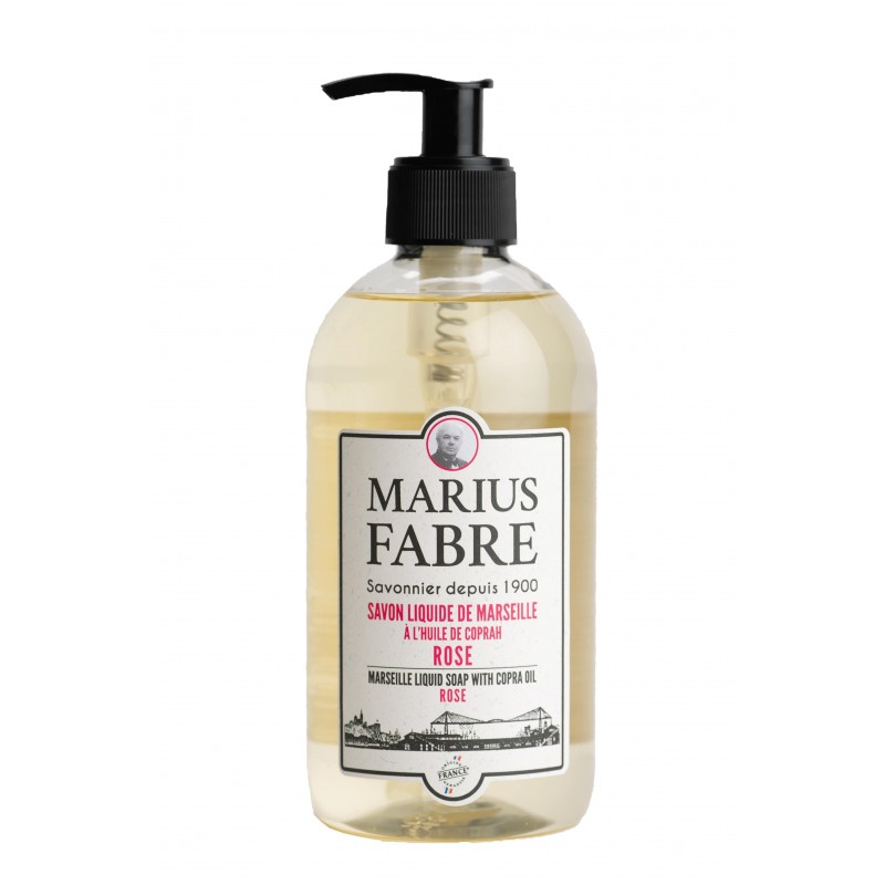Rose scented Marseille liquid soap 400 ml copra oil 1900 Marius Fabre Rose scented Marseille liquid soap 400 ml copra oil 1900 Marius Fabre