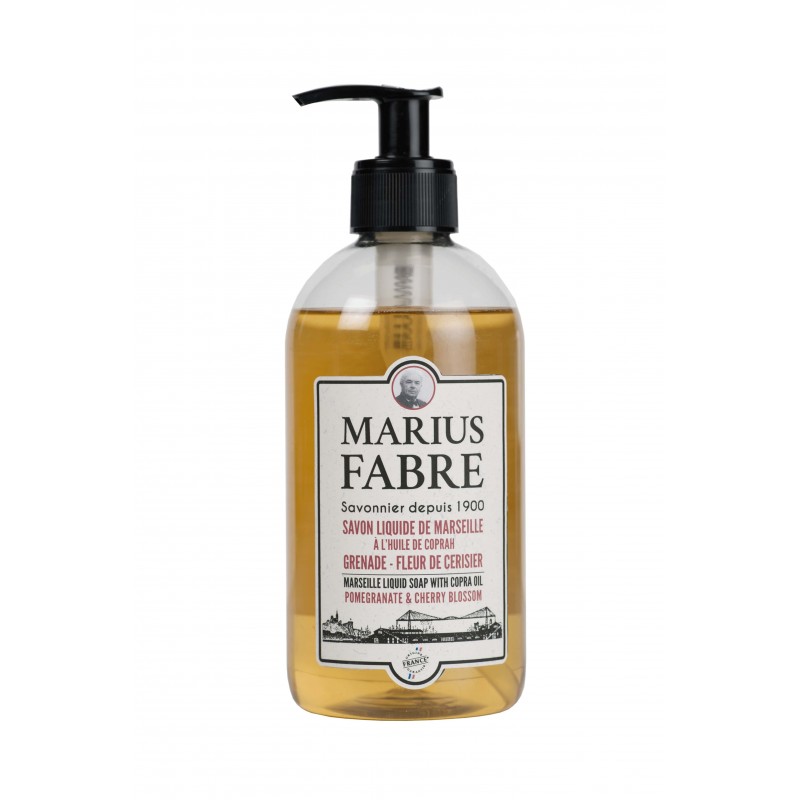 Pomegranate and cherry blossom scented Marseille liquid soap 400 ml copra oil 1900 Marius Fabre