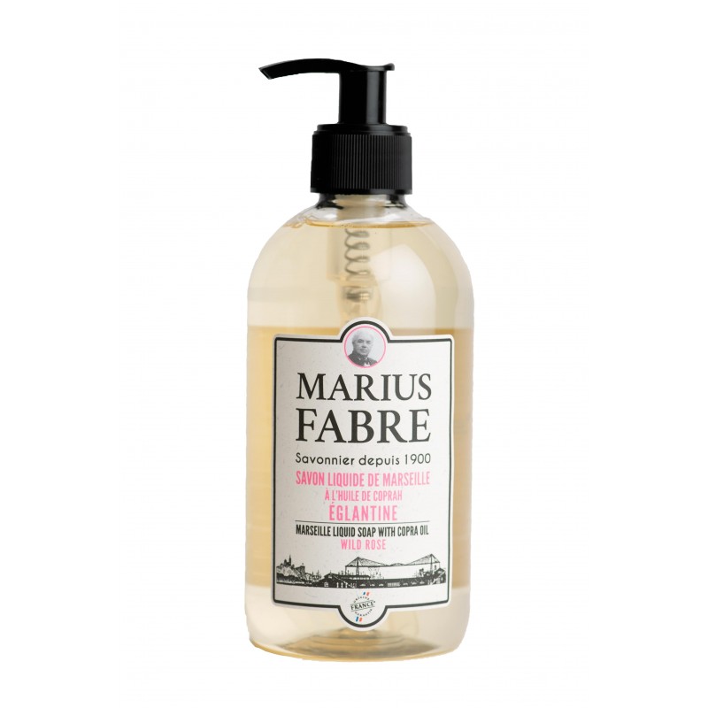 Wild rose scented Marseille liquid soap 400 ml copra oil 1900 Marius Fabre