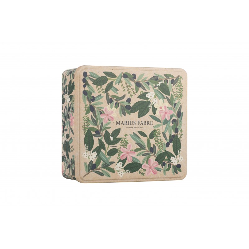 Marius Fabre x Leona Rose large tin gift box with pink flowers