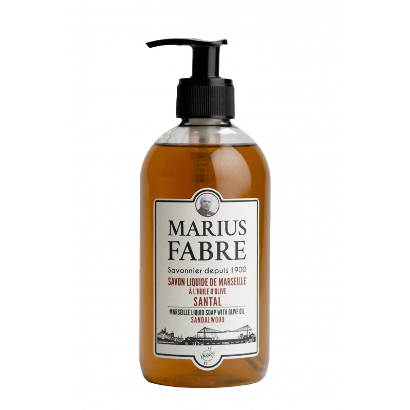 Sandalwood scented Marseille liquid soap 400 ml olive oil 1900 Marius Fabre