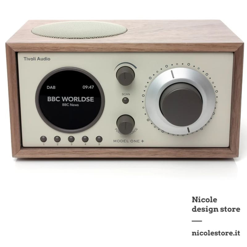 Tivoli Model One + walnut beige hi fi DAB + digital radio