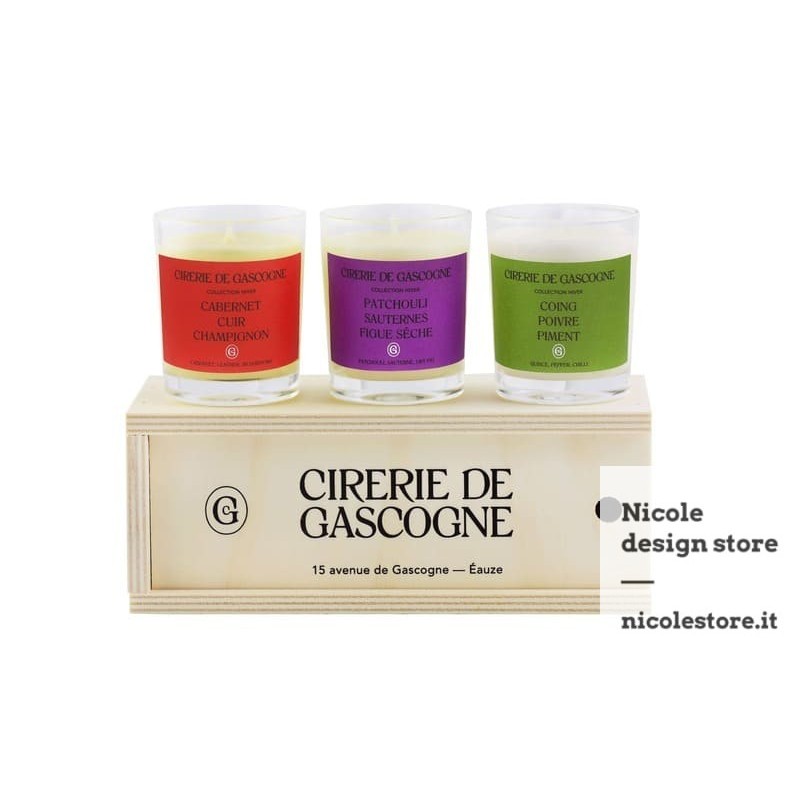 Cofanetto degustazione e scoperta collezione inverno candele Cirerie de Gascogne Cofanetto degustazione e scoperta collezione inverno candele Cirerie de Gascogne
