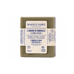 Set ricarica di 2 x 100 g sapone di Marsiglia verde all'olio d'oliva Marius Fabre