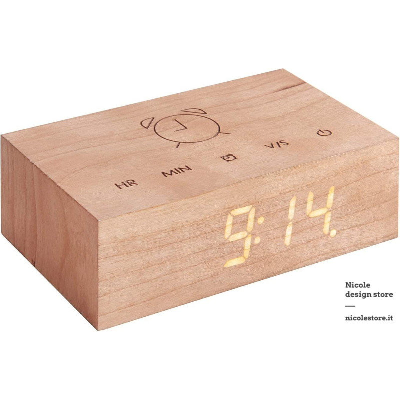 Gingko Flip Click alarm clock cherry ciliegio