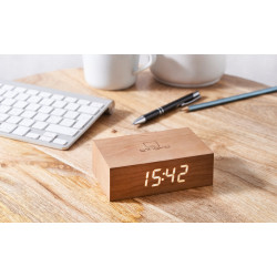 Gingko Flip Click Alarm Clock Cherry