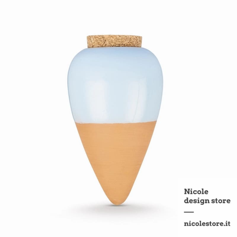 olla terracotta smaltata azzurro nontiscordardimé irrigatore selezione nicole