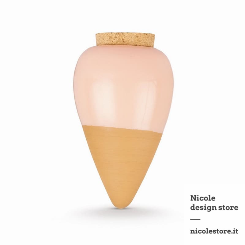 olla terracotta smaltata rosa irrigatore selezione nicole