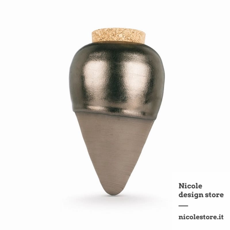 olla terracotta bruna smaltata bronzo irrigatore selezione nicole