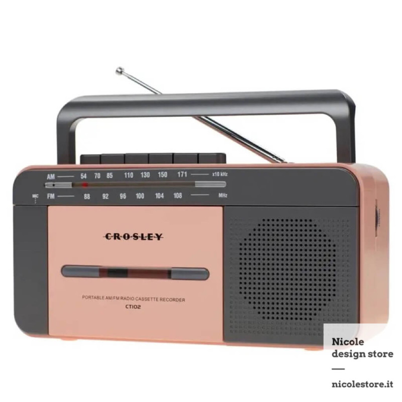 Crosley CT102 Cassette Player rose gold grey