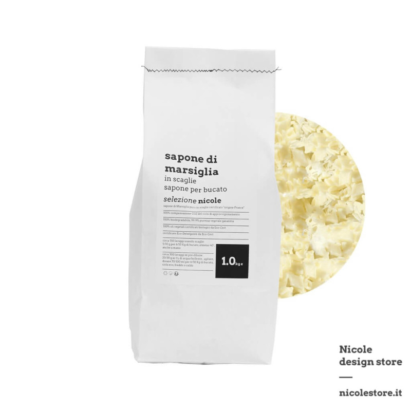 EcoCert Marseille soap flakes 1 Kg selezione nicole EcoCert Marseille soap flakes 1 Kg selezione nicole