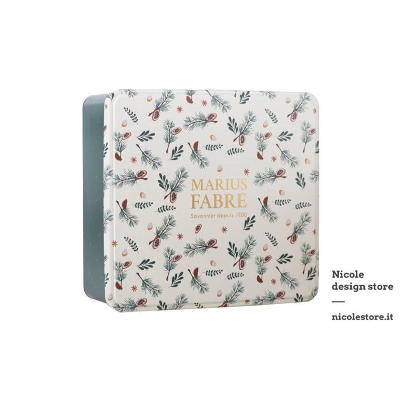 Marius Fabre large seasonal metal tin gift box to personalize Noël