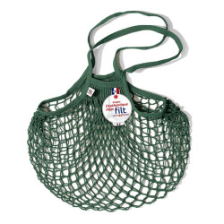Filt 1860 forest green forêt cotton mesh net shopping bag with shoulder handle
