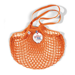 Filt 1860 aztec orange aztéque cotton mesh net shopping bag with shoulder handle