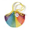 Filt 1860 rainbow cotton mesh net shopping bag with shoulder handle