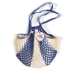 Filt 1860 blue jeans white bleu jean ecru cotton mesh net shopping bag with shoulder handle