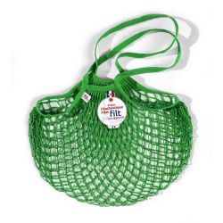 Borsa a rete in cotone con manico a spalla verde lattuga vert laitue Filet Filt 1860