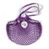 Filt 1860 purple plum violet prune cotton mesh net shopping bag with shoulder handle