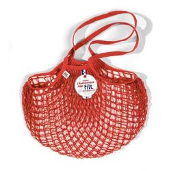 Borsa a rete in cotone con manico a spalla rosso anemone rouge anémone Filet Filt 1860