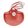 Filt 1860 rouge anemone red cotton mesh net shopping bag with shoulder handle
