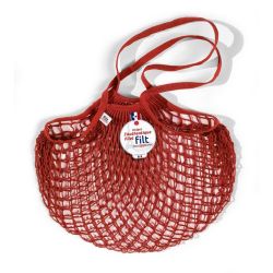 Borsa a rete in cotone con manico a spalla rosso rouge Filet Filt 1860