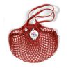 Filt 1860 rouge red cotton mesh net shopping bag with shoulder handle