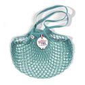 Filt 1860 aquablue cotton mesh net shopping bag with shoulder handle