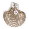 Borsa a rete in cotone con manico a mano beige mastic Filet Filt 1860