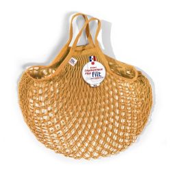 Filt 1860 jaune gold yellow cotton mesh net shopping bag with handle