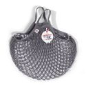 Borsa a rete in cotone con manico a mano grigio piombo gris lead Filet Filt 1860