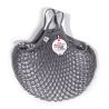 Filt 1860 gris lead grey cotton mesh net shopping bag with handle